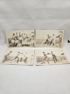 Lotto di 4 cartoline vintage tipo combattimento o allenamento boxer RPPC. - Foto 1 di 9