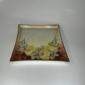 Antico piatto Cina porcellana Nagoya SNB Nippon fiori dipinti a mano - Foto 1 di 8