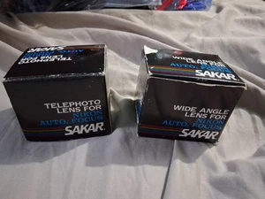  2 Vintage SAKAR telephoto lens for Nikon auto focus 2.5m (8.2ft) Japan - Picture 1 of 1