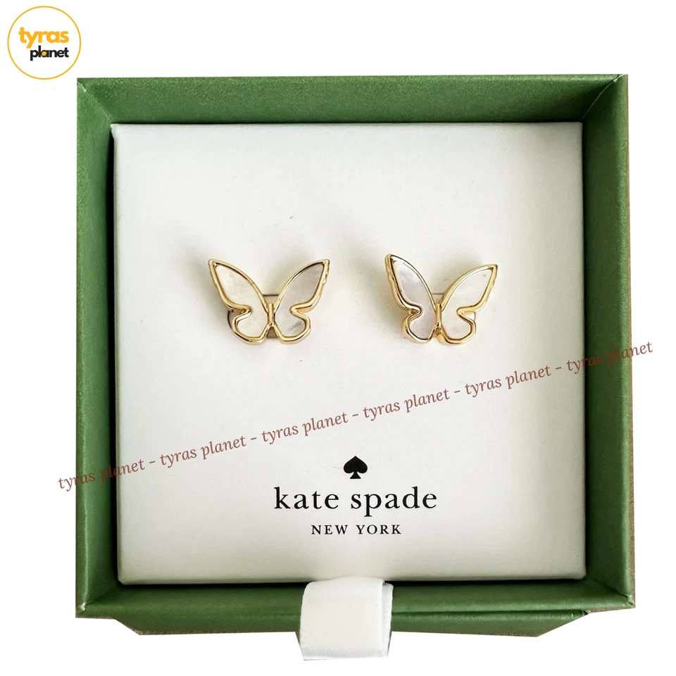 Серьги-гвоздики Kate Spade Pearl Flutter бабочка золото кремовый белый НОВЫЕ В КОРОБКЕ - Изображение 1 из 4