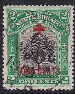 NORTH BORNEO GV SG236, 2c + 4c green, FINE USED. - Picture 1 of 2