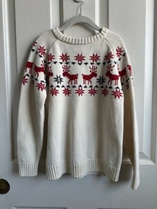 Hanna Andersson Boys Sweater Size 120 Reindeer Fair Isle - Picture 1 of 4
