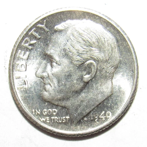1949 S Roosevelt Dime CH BU (A20) Cover