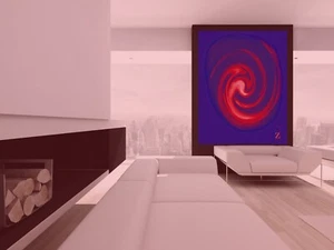 "Red Inner-Whorl " CutZy Pop Metal Wall Art Ltd Ed. 4 available - Picture 1 of 5