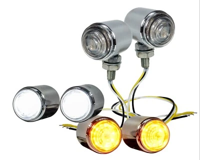 Хромированный двухцветный светодиодный белый и желтый ходовой свет указатель поворота Harley - Изображение 1 из 4