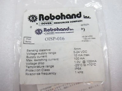  New Robohand OISP-016 Inductive Proximity Switch OISP016 PNP Sensor - Image 1 of 2