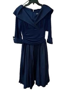 Neu mit Etikett Jessica Howard marineblau/3/4-Ärmel 12 Petite VNeck knielanges Kleid - Bild 1 von 6