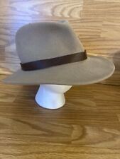 Pendleton Pure Virgin Wool Hat 7.75” x 6.5” Tan With Brown Band No Size Tag USA