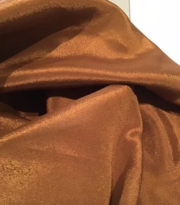 CREPE DE CHINE BRONZE SILKY FABRIC  REMNANT  110 CMS .X 45 CMS. FREEPOST! - Picture 1 of 6