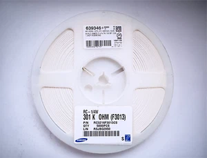100Pcs RC3216F3013CS Samsung 301kOhm 1% 1206 SMD Resistor 0.25W - Picture 1 of 1
