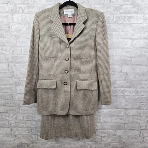 Vintage Jones New York 2 Piece Skirt Suit 100% Pure Wool Size 6 Made in U.S.A - Picture 1 of 14
