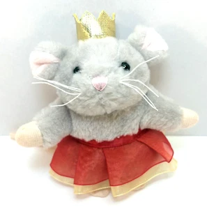 Ganz Little Ballerina Holiday Mouse Plush Gold Crown Red Skirt Stuffed Toy 5" - Picture 1 of 9
