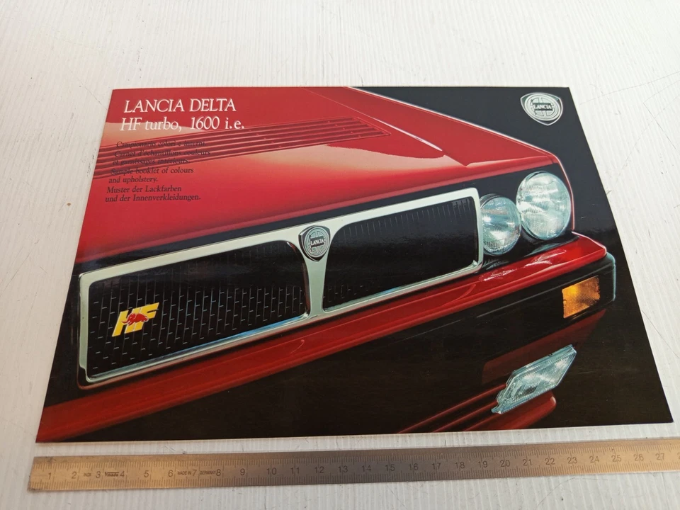 campionario tabella colori originale 1992 Lancia Delta HF Turbo cat 1600 i.e. - Immagine 1 di 4