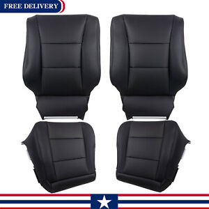 For 1998-07 Toyota Land Cruiser Front Bottom & Top Back Leather Seat Cover black
