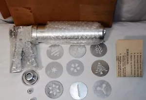 Vtg 1969 Wear Ever #3365 Trigger Quick Cookie Gun Pastry Decorator Tips & Disc - Picture 1 of 4