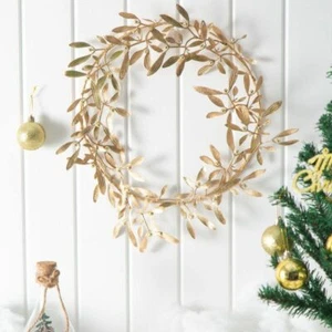 Golden Wreath Christmas Ornaments Leaves for Christmas/Party Decors - Picture 1 of 4