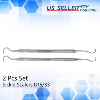 2 Dental Sickle Scaler Anterior Towner Jacquette U15-33 Dental Instrument-GERMAN - Image 1 of 3