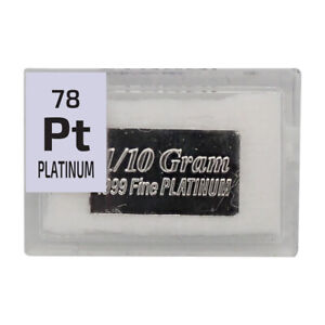 1/10th of a Gram .999 PURE Pt PLATINUM  BAR in Periodic Element Tile
