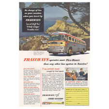 1952 Trailways: No Change of Bus, Coastline Vintage Print Ad