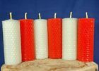 6 X 100% Pure Beeswax Pillar Candles Eco-Friendly,10Cm/3.5Cm,6 Candles, Handmade
