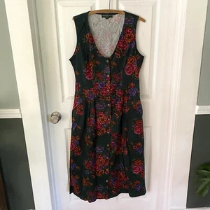 Bushwacker USA Country Floral Sundress Vintage Green Floral Button Up Long Dress - Picture 1 of 17