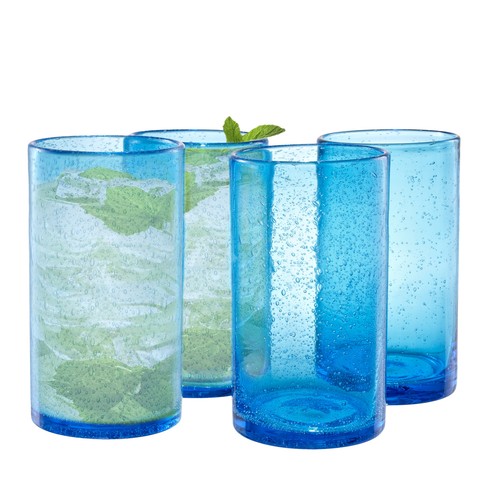 Artland Iris Highball Glass  Set of 4   Turquoise