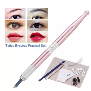 Permanent Makeup Microblading Kit Eyebrow Tattoo Supplies Tattoo Ink Needles - Picture 1 of 12