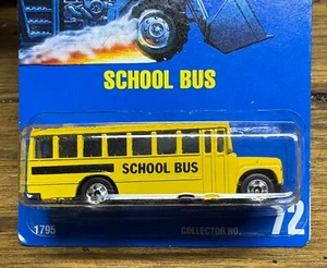 1990 Hot Wheels Blue Card Main line School Bus BW Wheels #72 1795 - Picture 1 of 8