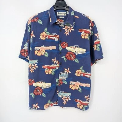 Camisa De Colección Robert Stock Hawaiana Abotonada Hombres Talla L Floral Automóvil Retro Foto 1 de 4