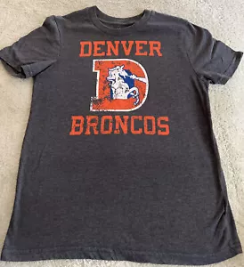 Camisa de fútbol americano infantil gris naranja vintage manga corta de los Denver Broncos 14-16 - Imagen 1 de 5