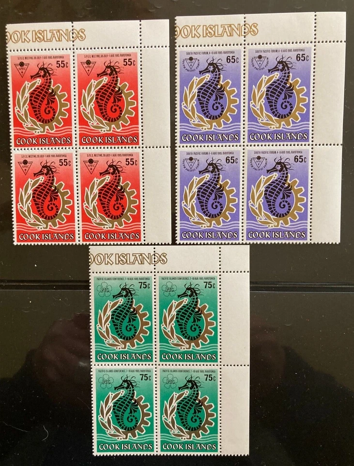 COOK ISLANDS 1985 PACIFIC CONFERENCE SG1048-50 IN BLOCKS OF 4 - Image 1 of 1