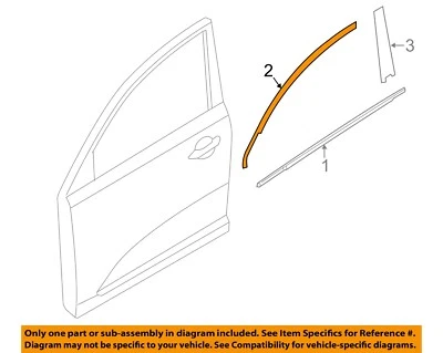 KIA OEM 17-22 Sportage Front Door Exterior Trim-Upper Molding 82850D9000 - Image 1 of 2