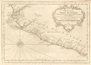 'Partie de la Coste de Guinée'. Sierra Leone & Liberia coast. BELLIN 1747 map - Picture 1 of 1