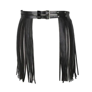 Women Leather Tassel Waist BeltWomen Punk Waist Belt Tassel Fringe Skirt Belt... - Picture 1 of 5