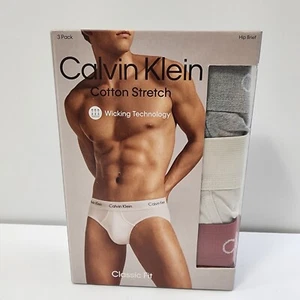 Calvin Klein Men's XL Cotton Stretch 3-Pack Hip Brief NB2613, New - Picture 1 of 6
