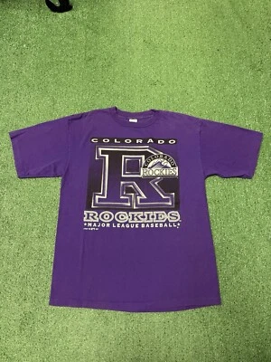 Vintage 90s Colorado Rockies Logo 7 Shirt Men’s X-Large Purple Graphic Print MLB - Image 1 of 4