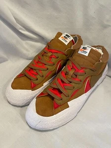Nike Blazer Low x Sacai Mens 11 British Tan University Red DD1877 200 - Picture 1 of 9
