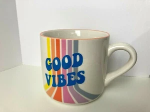 Good Vibes Coffee Cup Mug With Handle 16 ounce Double Sided Image - Picture 1 of 5