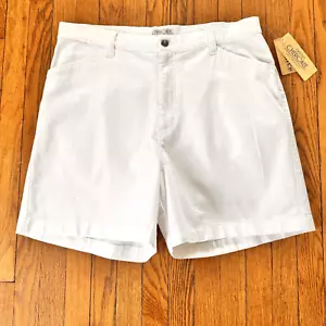 Vintage Cherokee SZ 16 WHITE High Waist Stretch Shorts DEADSTOCK NWT - Picture 1 of 12