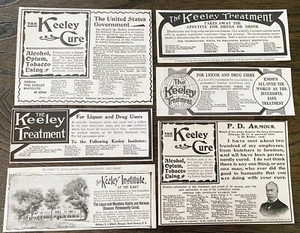 Dr. Leslie E KEELEY CURE Drogas Alcohol Adicción Old Quack Medicina Anuncio Impreso Lote 6 - Imagen 1 de 5