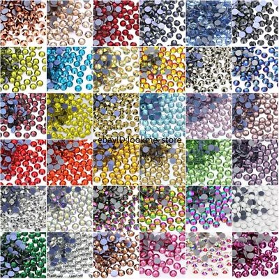 2mm 3mm 4mm 5mm Crystal Glass Hotfix Rhinestones Flat Back Gems Art Deco Beads - Image 1 of 4