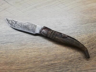 NAVAJA PLEGABLE DE BOLSILLO RECUERDO DE ESPAÑA GRABADA GALVAN NAVAJA ANTIGUA RARA DE COLECCIÓN Foto 1 de 4
