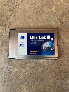 3COM ETHERLINK PCMCIA ETHERNET LAN + MODEM PC CARD 3C562B/3C563B N5-4(5) - Picture 1 of 4