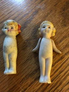 Vintage kewpie porcelain dolls one with arms and one not - Picture 1 of 2