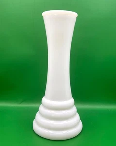 Vaso vintage Randall vetro latte bianco bocciolo MCM anni 50-60 alveare fondo bolla - Foto 1 di 8