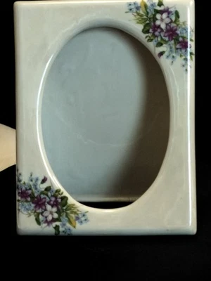 复古相框花卉紫色粉红色蓝色陶瓷适用于 5x7 照片 — 第 1/4 张图片