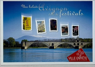 Timbres collector Ville en fête - Une balade en Avignon - 10 timbres - 2014 NEUF - Photo 1/2