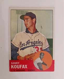 1963 SANDY KOUFAX LOS ANGELES DODGERS TOPPS BASEBALL CARD #210 VG/EX - Picture 1 of 6