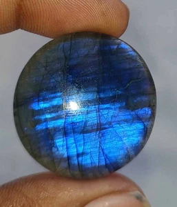 Incredibile cabochon tondo in labradorite blu 32x32x6 mm circa 55,70 ct AM4 - Foto 1 di 3