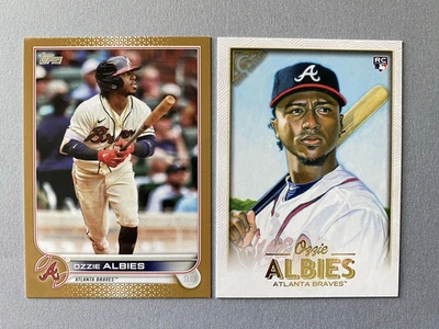 2 cards 2022 Topps Gold /2022 + 2018 Topps Gallery Ozzie Albies RC Rookie - Image 1 of 2